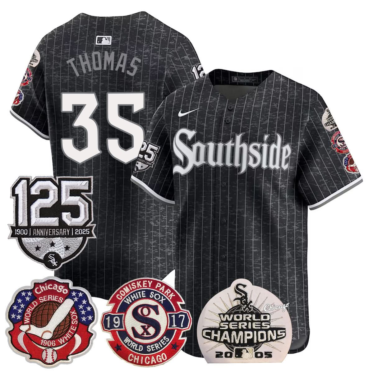 Chicago White Sox 125th Anniversary - World Series Champions Jersey - All Stitched