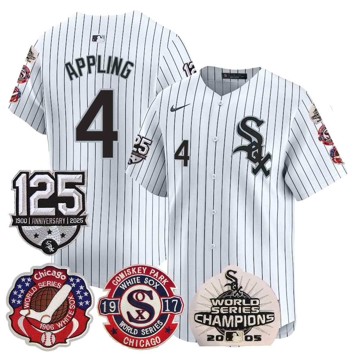 Chicago White Sox 125th Anniversary - World Series Champions Jersey - All Stitched