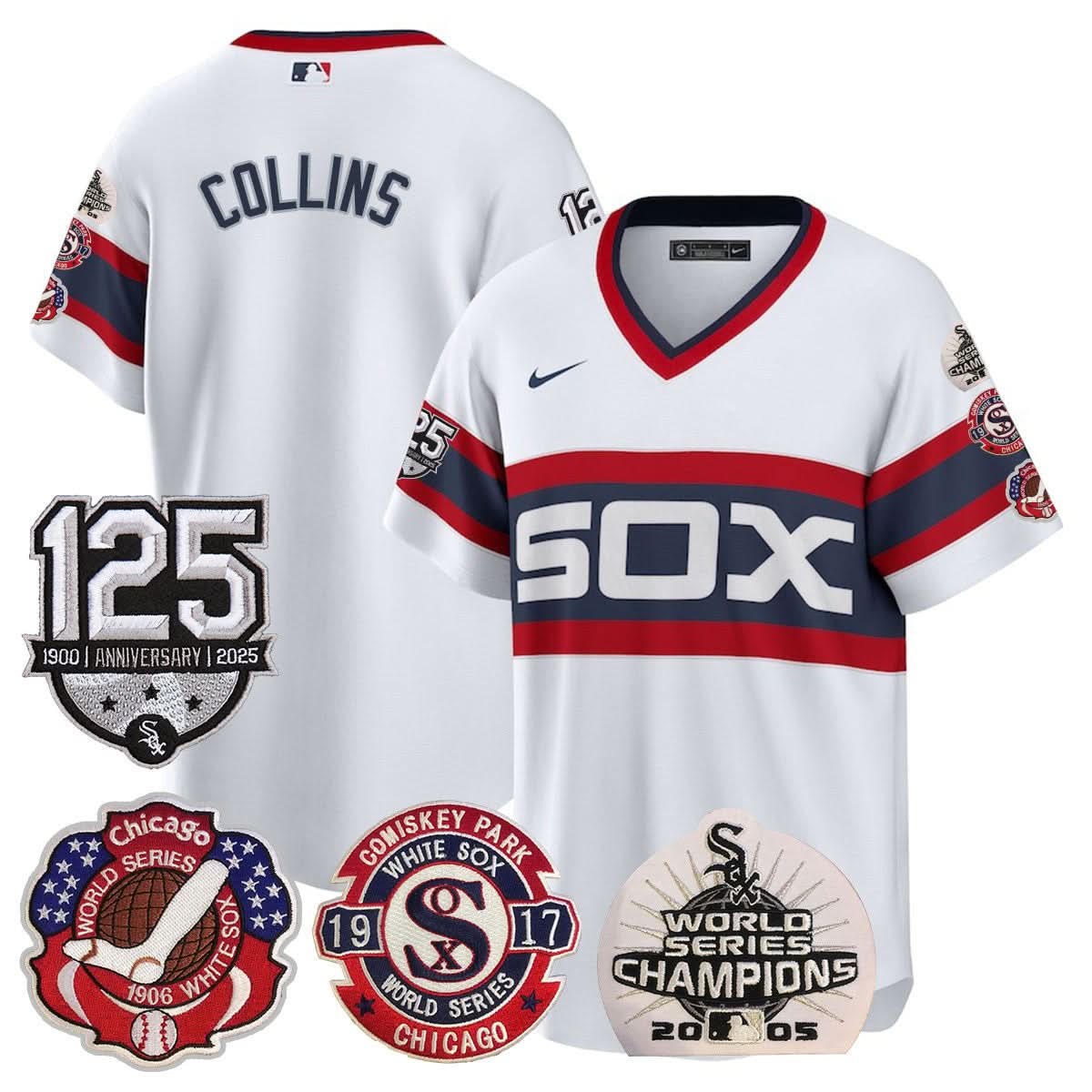 Chicago White Sox 125th Anniversary - World Series Champions Jersey - All Stitched