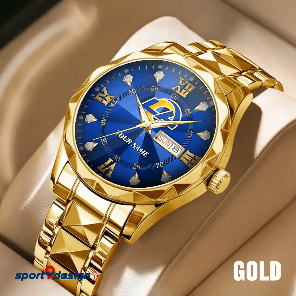 Los Angeles Rams - American Football Men Luxury Hand Watch All Team Custom Any Name Gift For Fan - Limited Edition