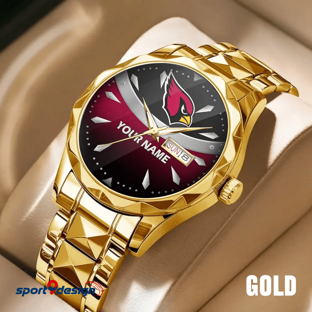 Arizona Cardinals - American Football Men Luxury Hand Watch Custom Any Name Gifts For Fan-Limitted Edition