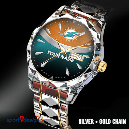 Miami Dolphins - American Football Men Luxury Hand Watch Custom Any Name Gifts For Fan-Limitted Edition