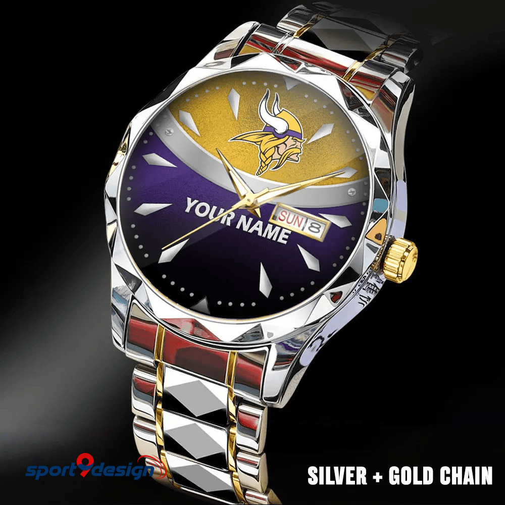 Minnesota Vikings - American Football Men Luxury Hand Watch Custom Any Name Gifts For Fan-Limitted Edition