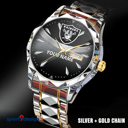 Las Vegas Raiders - American Football Men Luxury Hand Watch Custom Any Name Gifts For Fan-Limitted Edition