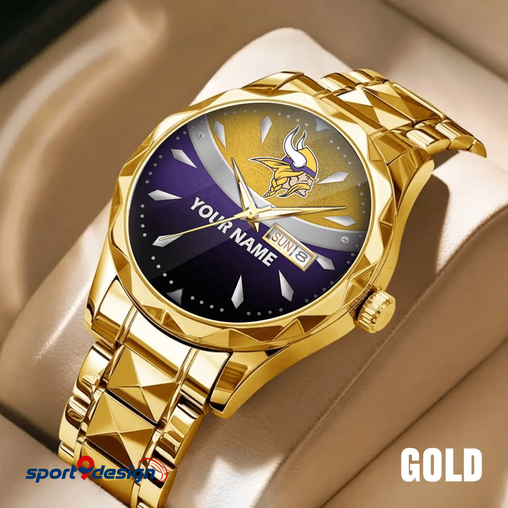 Minnesota Vikings - American Football Men Luxury Hand Watch Custom Any Name Gifts For Fan-Limitted Edition