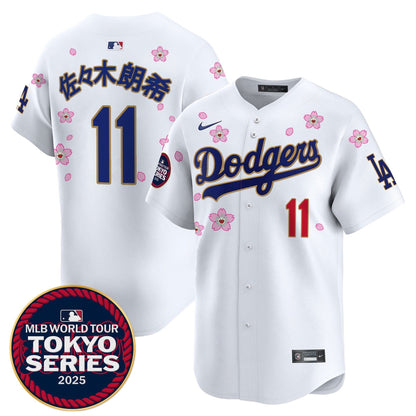 Dodgers Tokyo Series 2025 Gold Trim Vapor Premier Limited Jersey - Stitched