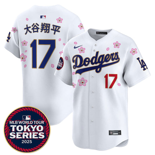 Dodgers Tokyo Series 2025 Gold Trim Vapor Premier Limited Jersey - Stitched