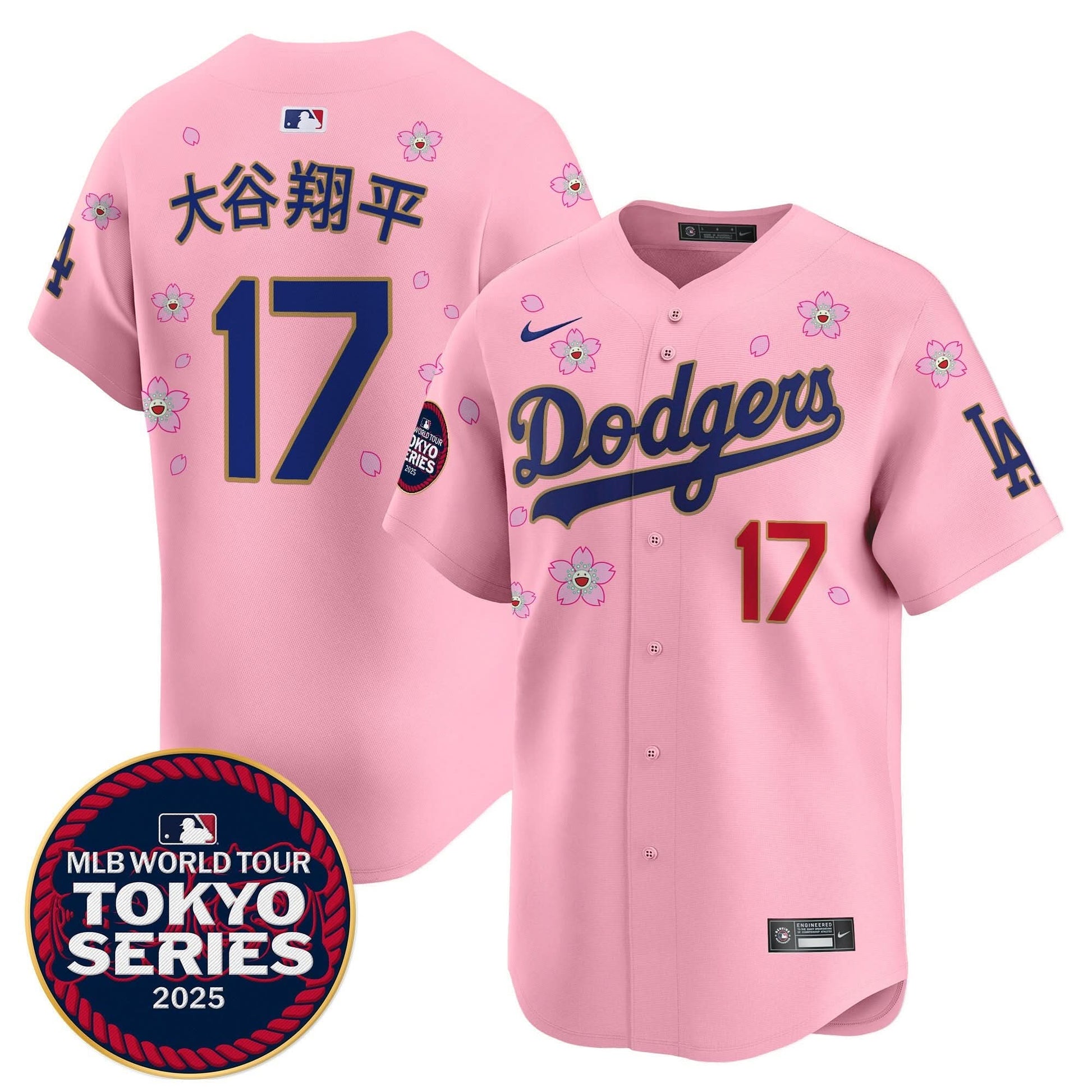 Dodgers Tokyo Series 2025 Gold Trim Vapor Premier Limited Jersey - Stitched