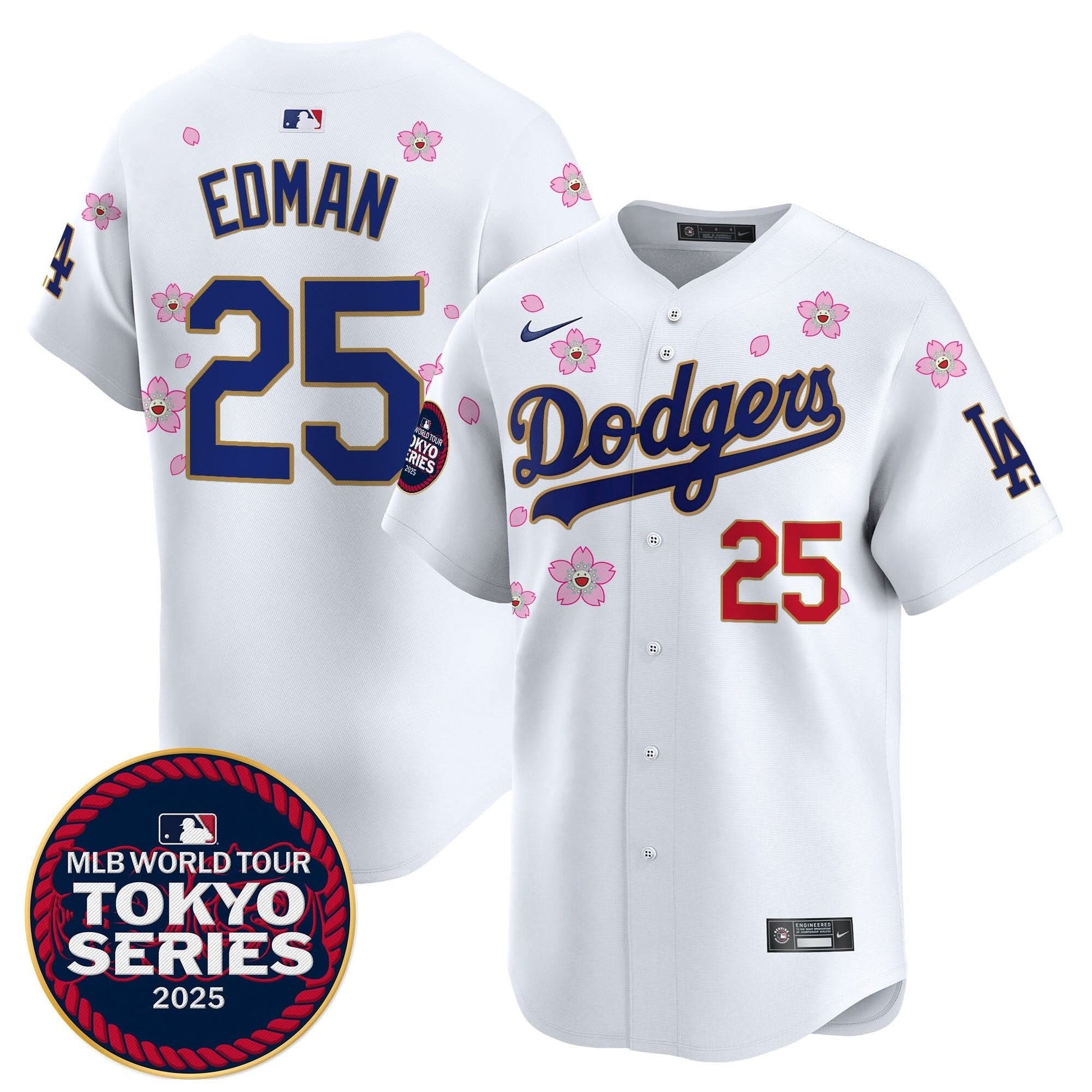 Dodgers Tokyo Series 2025 Gold Trim Vapor Premier Limited Jersey - Stitched
