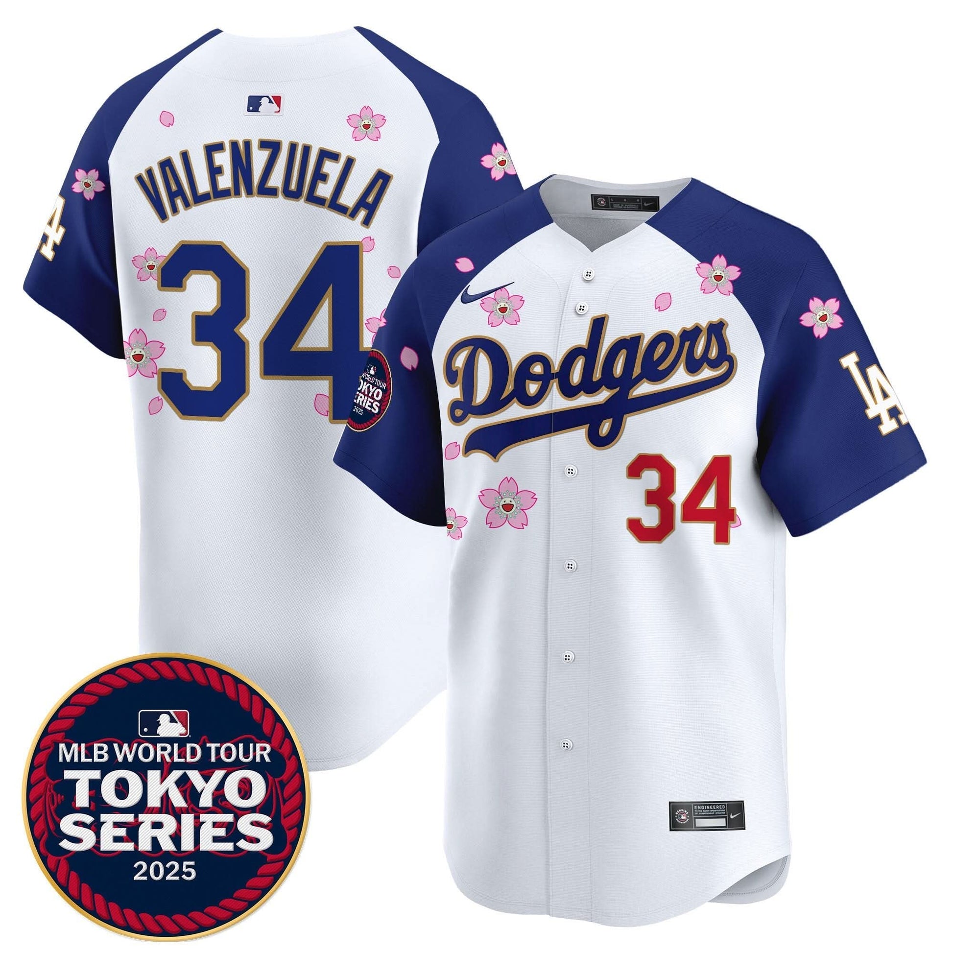 Dodgers Tokyo Series 2025 Gold Trim Vapor Premier Limited Jersey - Stitched