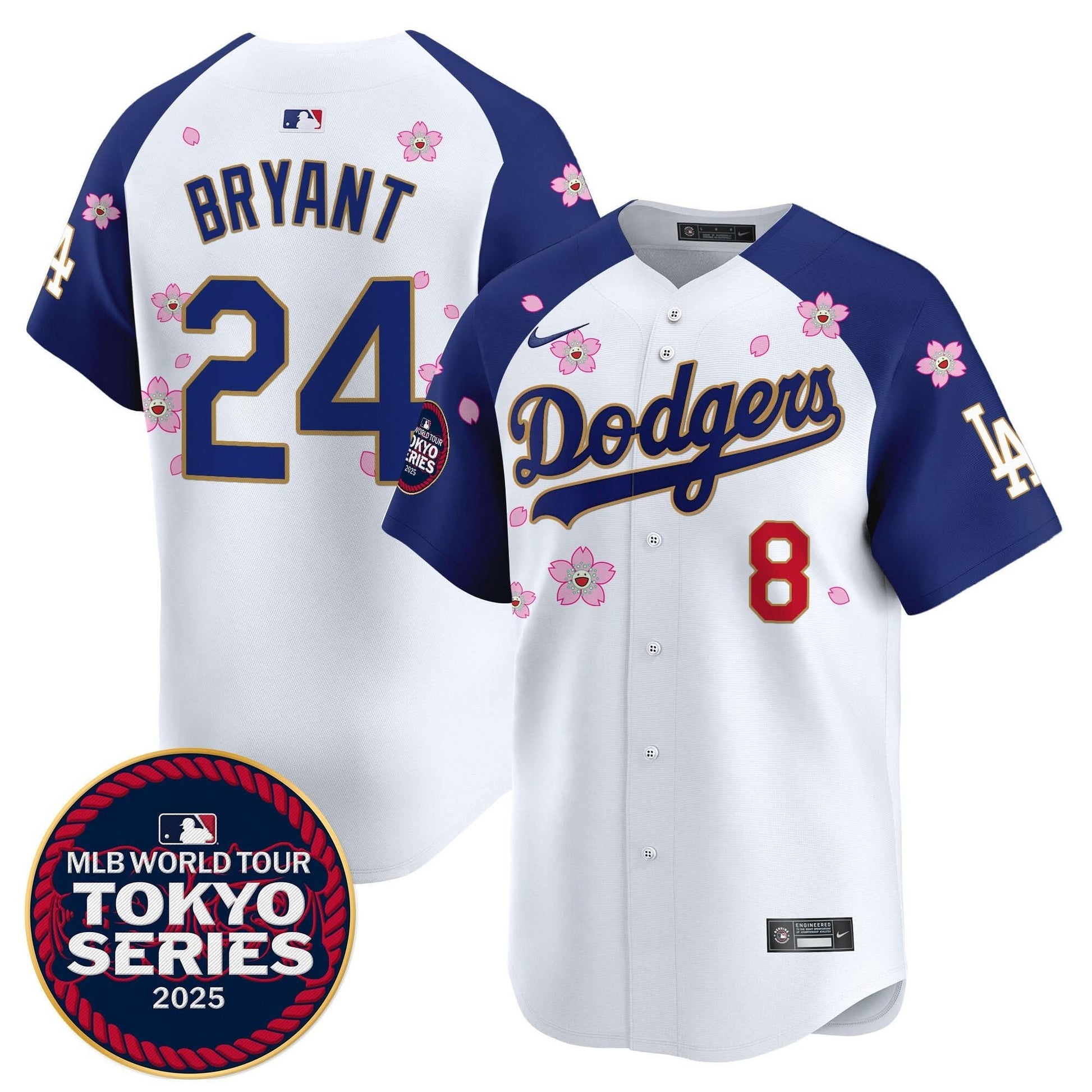 Dodgers Tokyo Series 2025 Gold Trim Vapor Premier Limited Jersey - Stitched