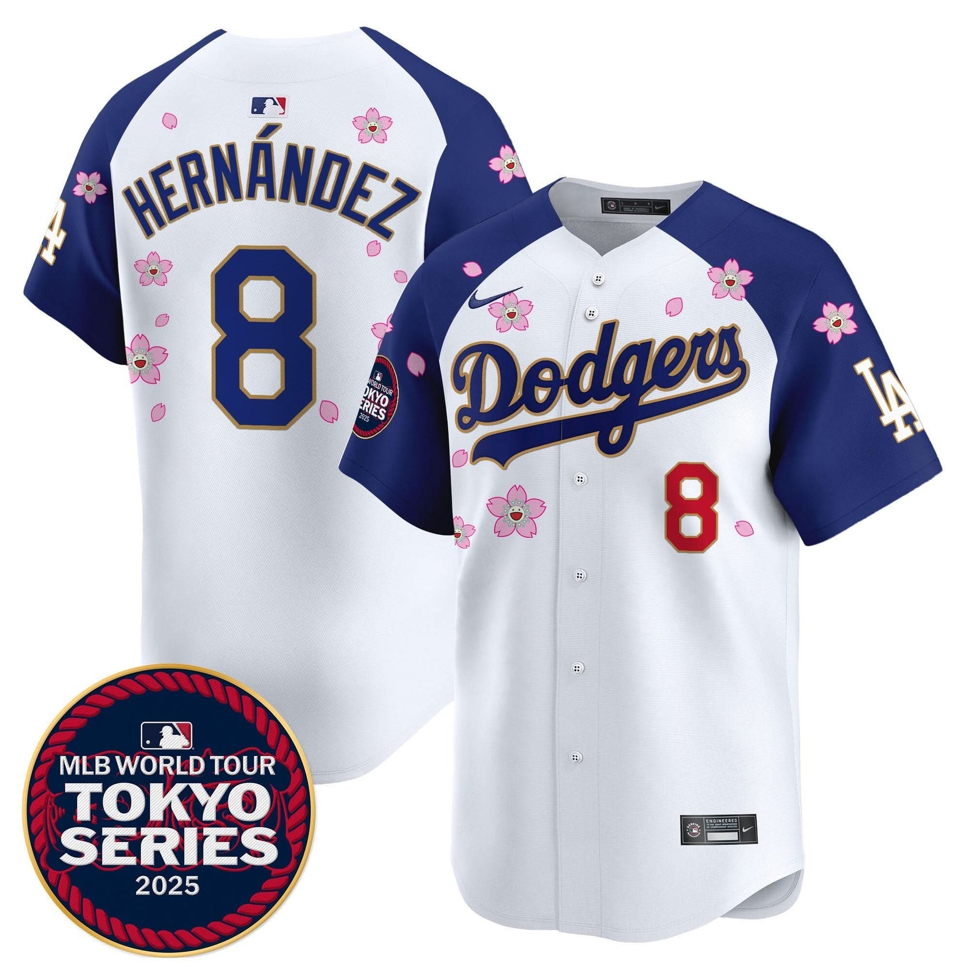 Dodgers Tokyo Series 2025 Gold Trim Vapor Premier Limited Jersey - Stitched