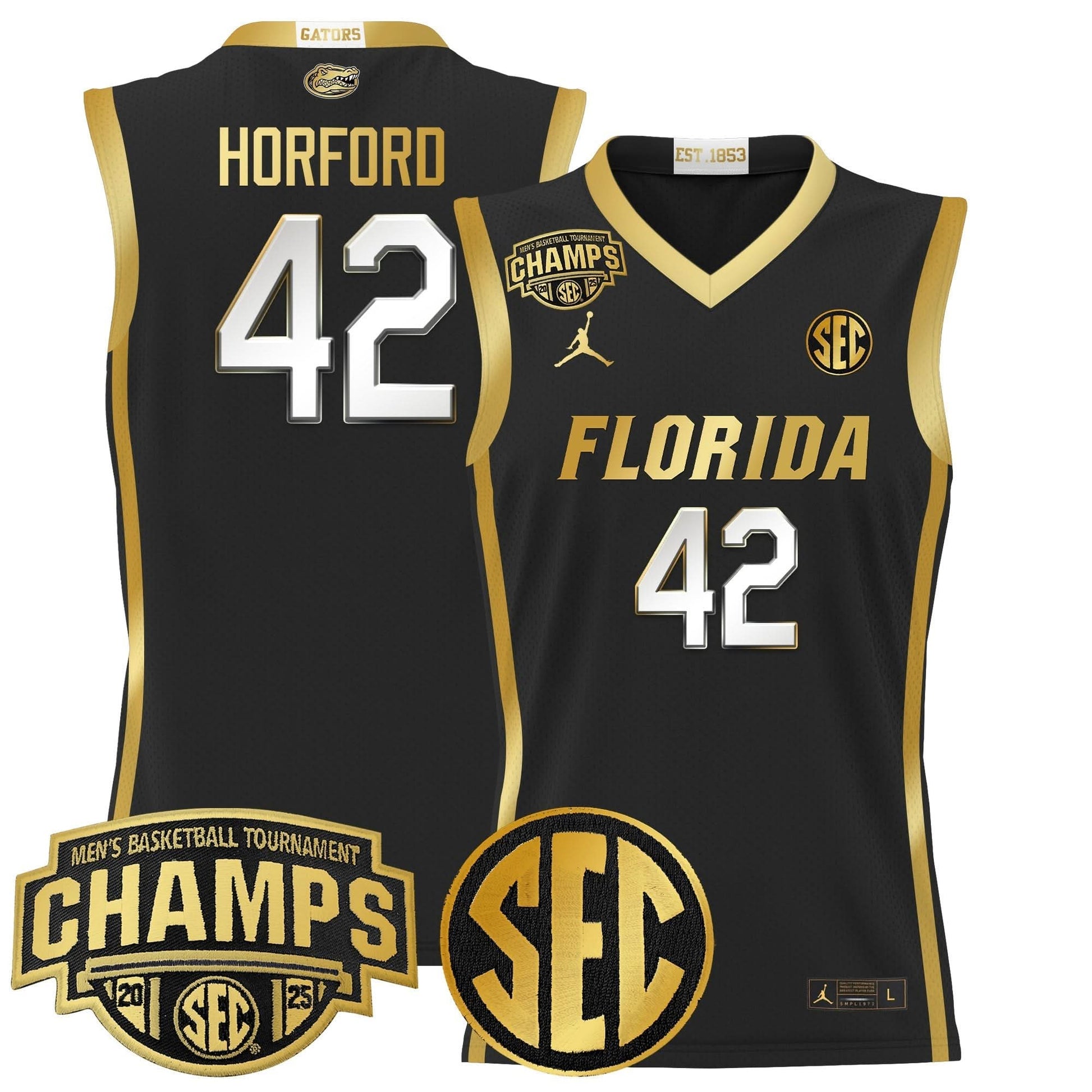 Florida Gators 2025 SEC Conference Tournament Champions Basketball Jersey - All Stitched