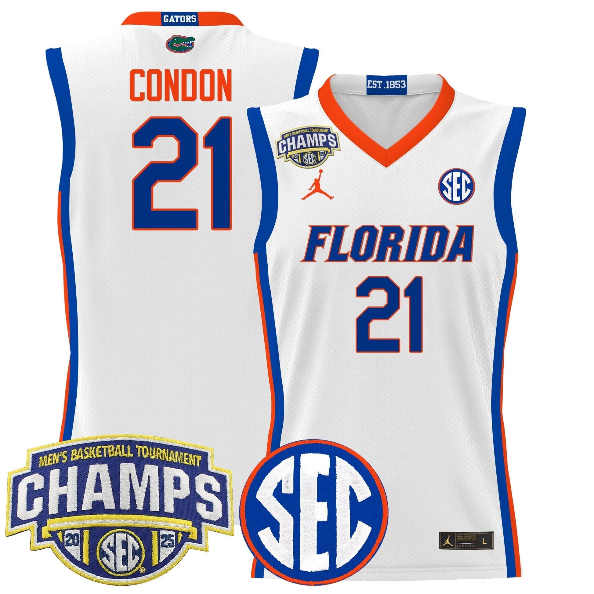 Florida Gators 2025 SEC Conference Tournament Champions Basketball Jersey - All Stitched