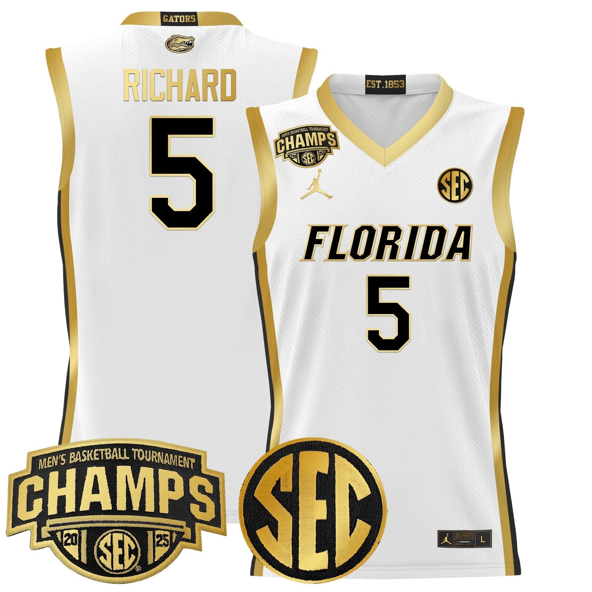 Florida Gators 2025 SEC Conference Tournament Champions Basketball Jersey - All Stitched