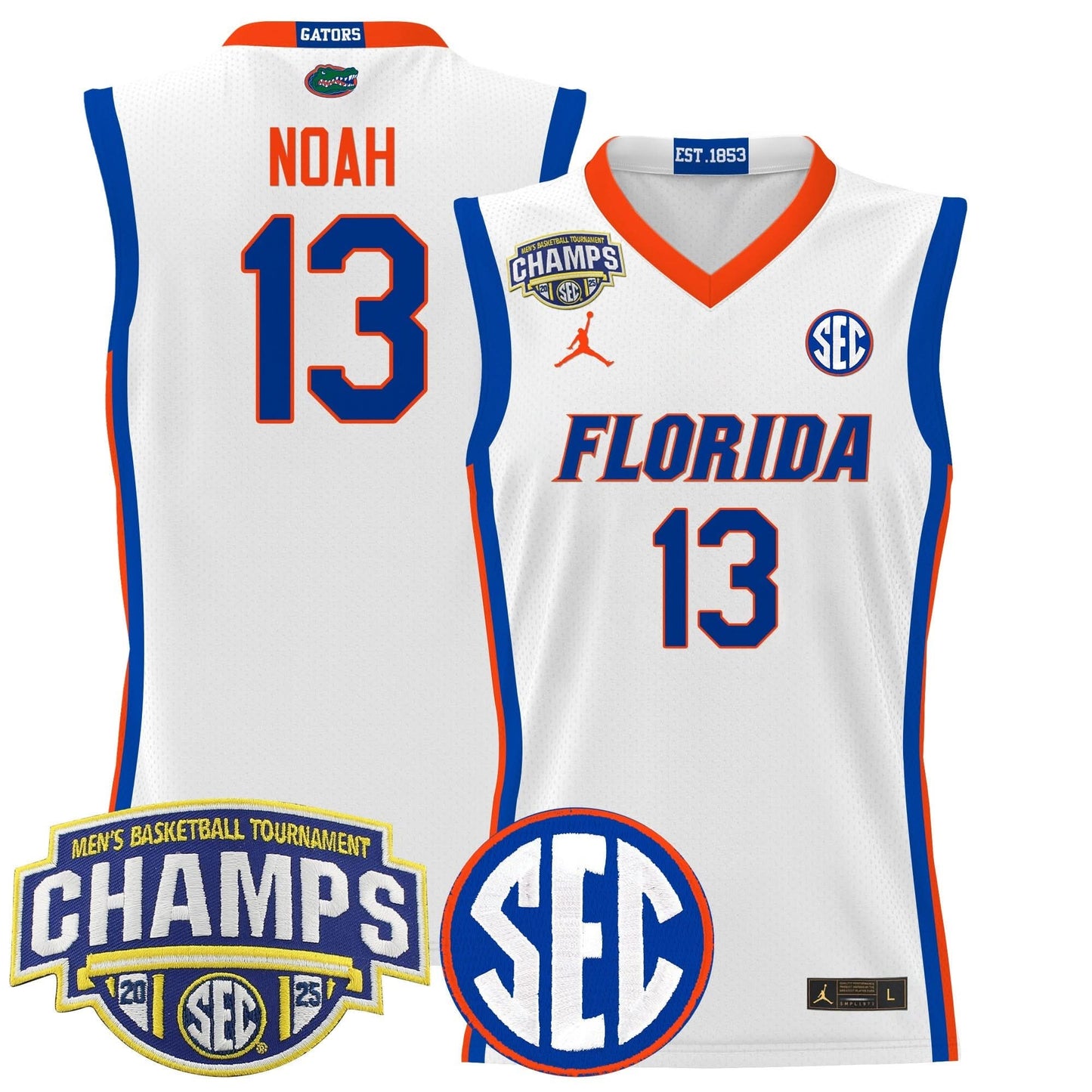 Florida Gators 2025 SEC Conference Tournament Champions Basketball Jersey - All Stitched