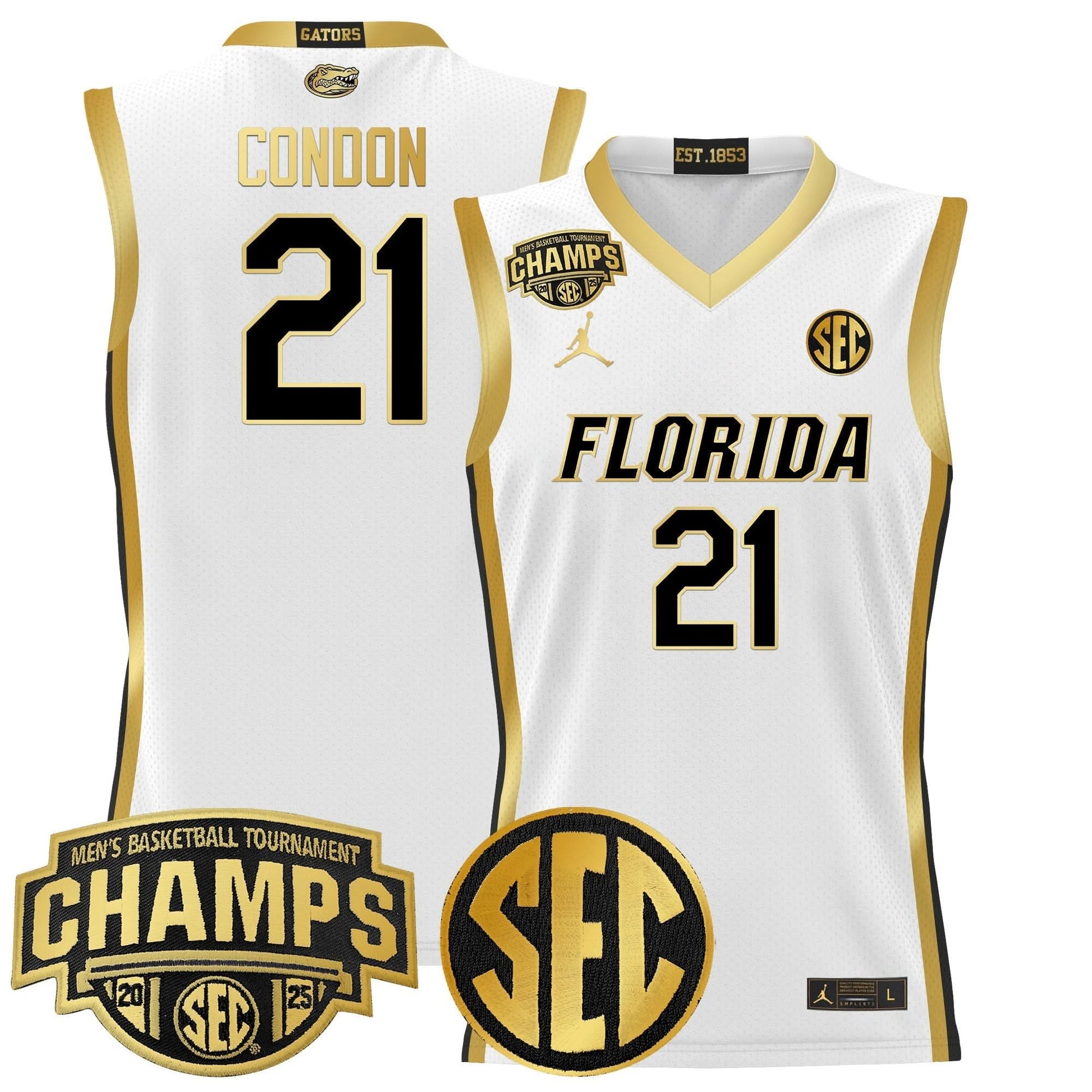 Florida Gators 2025 SEC Conference Tournament Champions Basketball Jersey - All Stitched