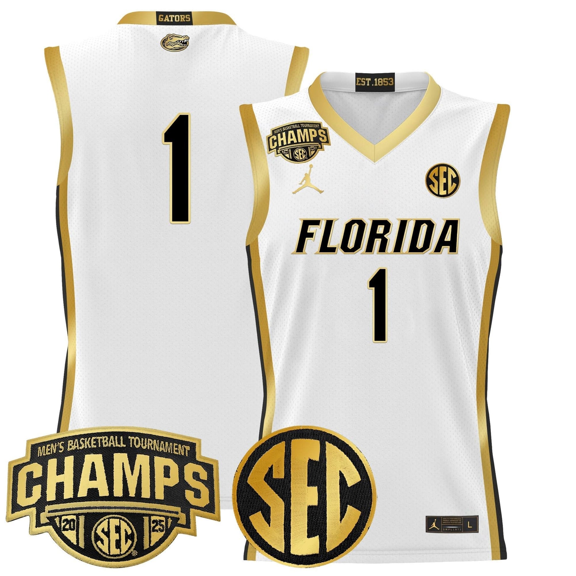 Florida Gators 2025 SEC Conference Tournament Champions Basketball Jersey - All Stitched