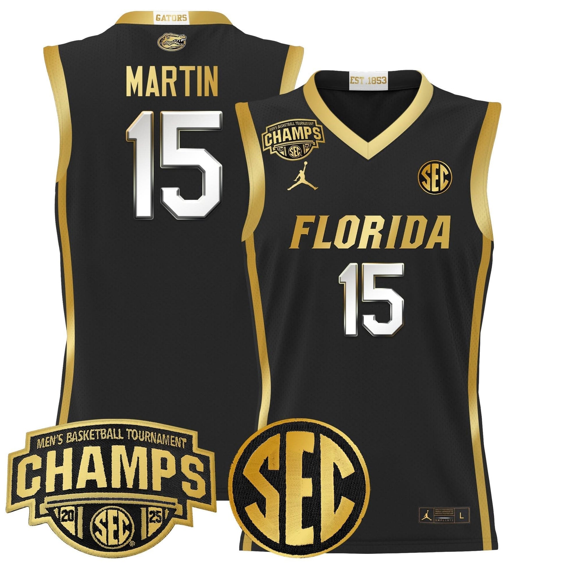 Florida Gators 2025 SEC Conference Tournament Champions Basketball Jersey - All Stitched