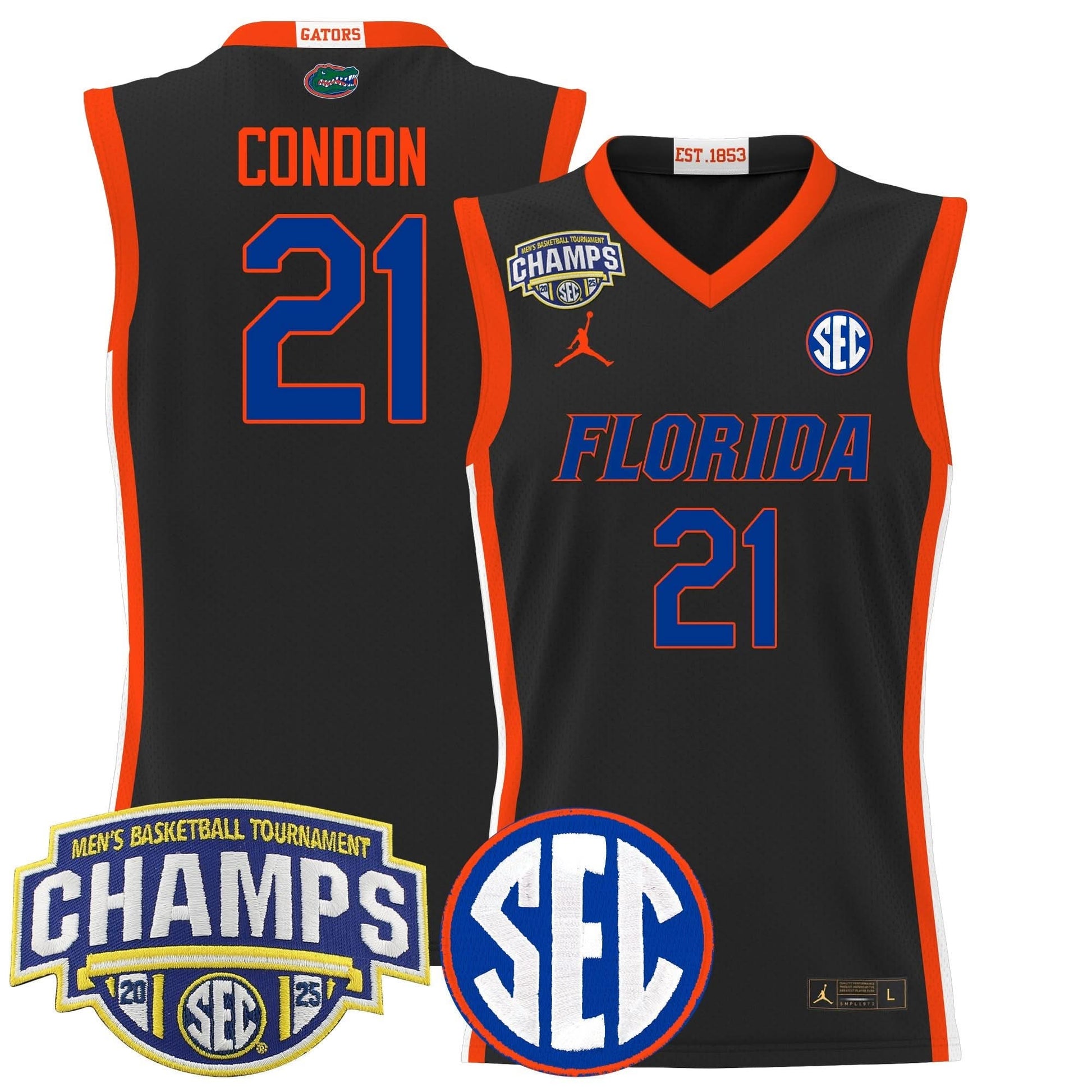 Florida Gators 2025 SEC Conference Tournament Champions Basketball Jersey - All Stitched