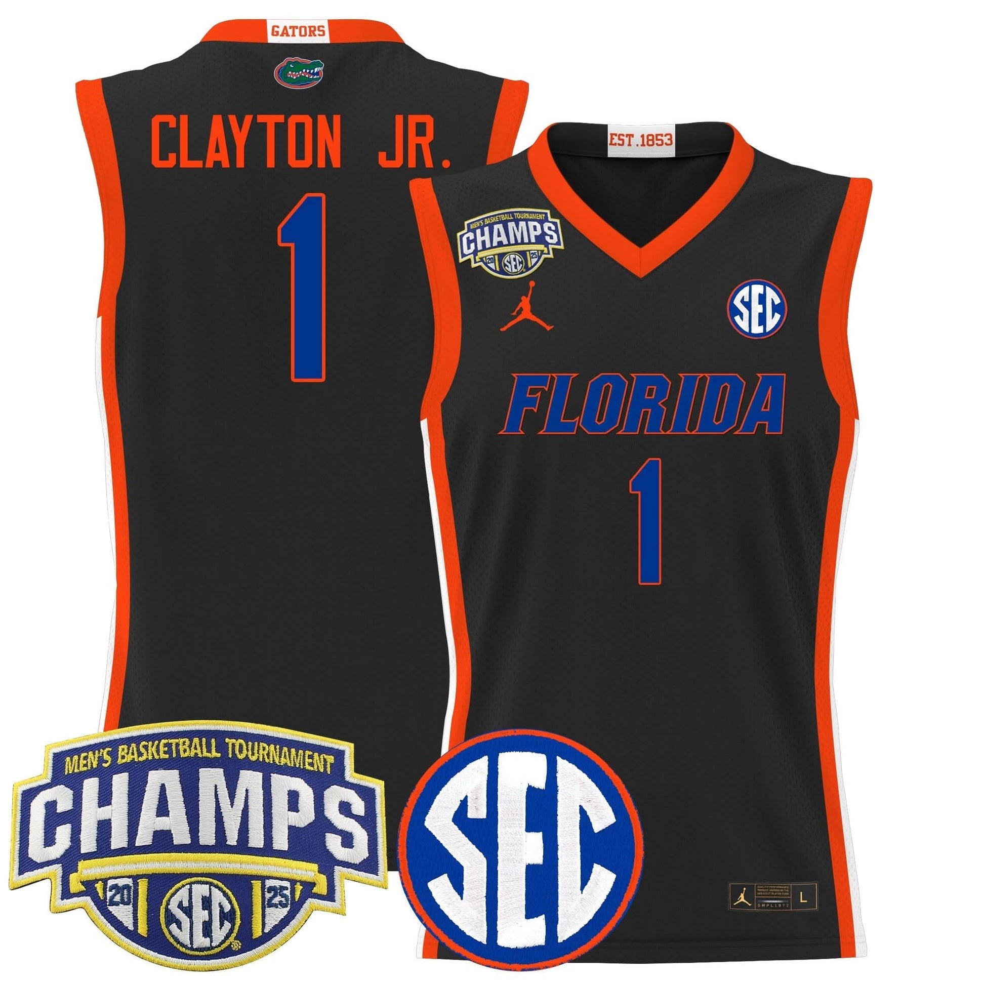 Florida Gators 2025 SEC Conference Tournament Champions Basketball Jersey - All Stitched