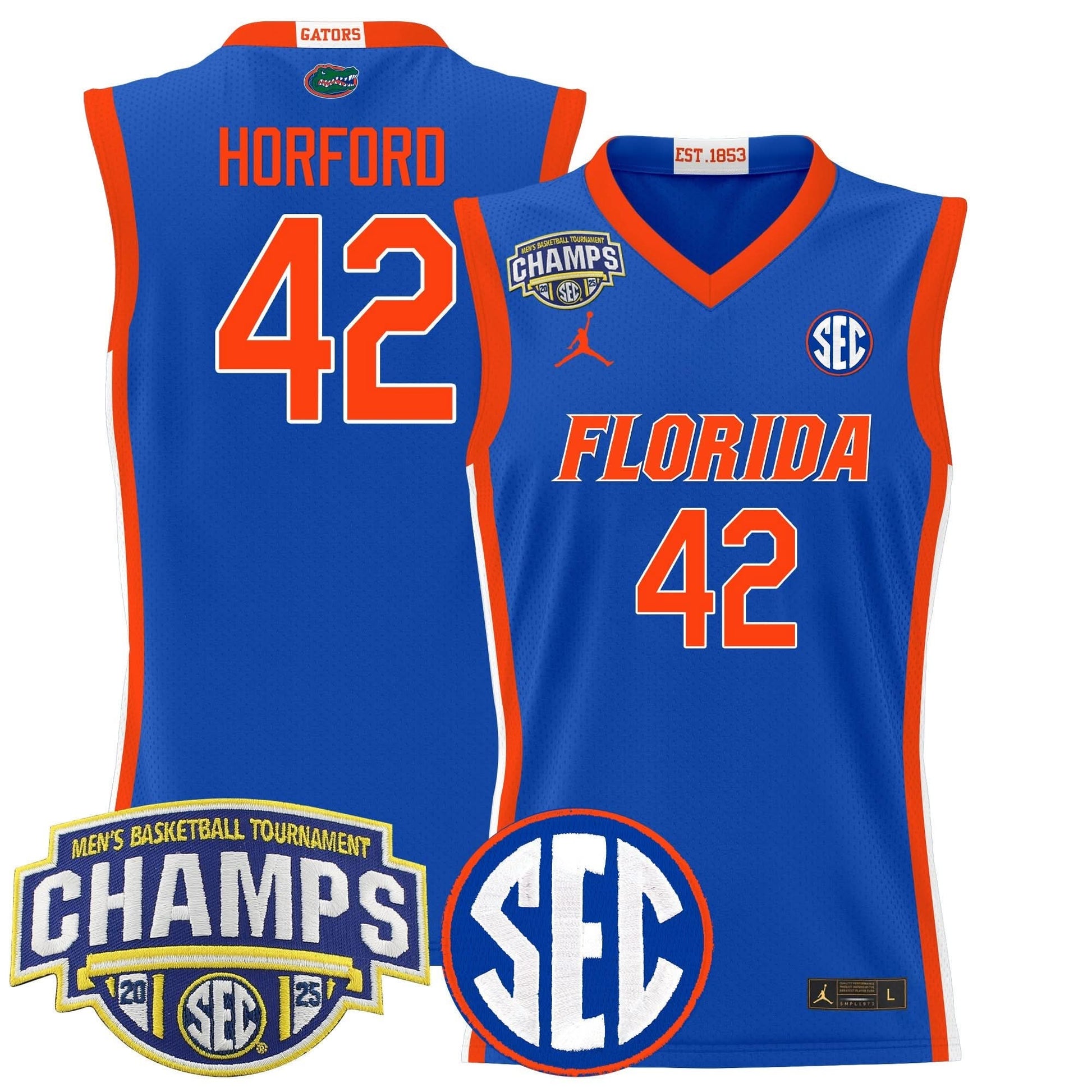 Florida Gators 2025 SEC Conference Tournament Champions Basketball Jersey - All Stitched