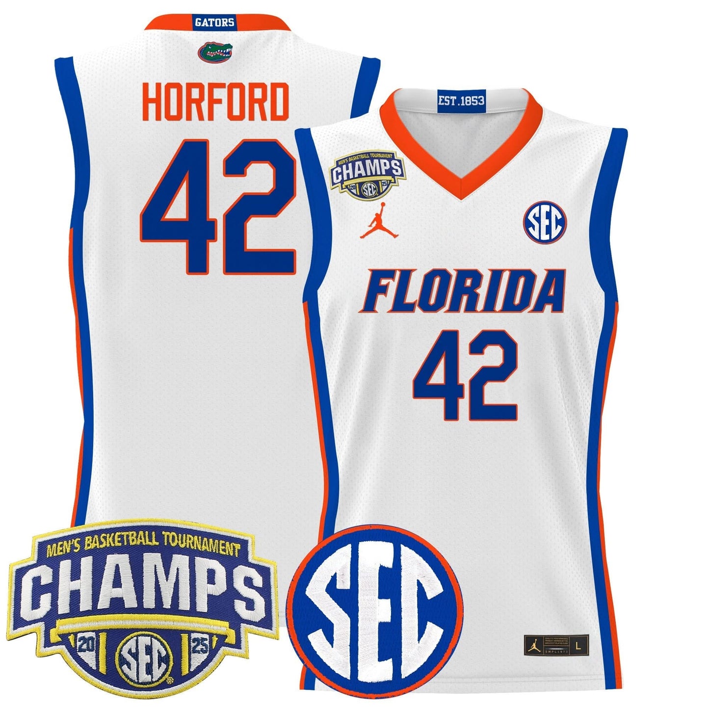 Florida Gators 2025 SEC Conference Tournament Champions Basketball Jersey - All Stitched