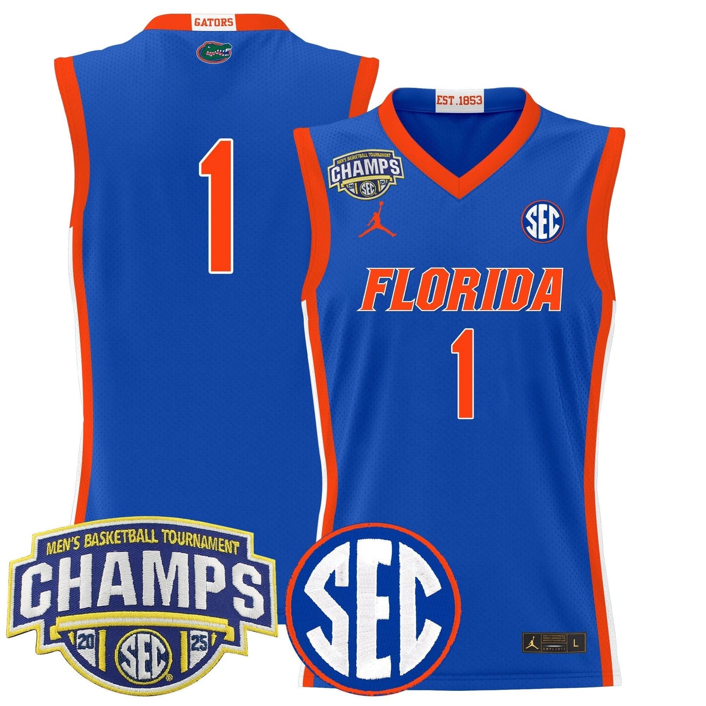 Florida Gators 2025 SEC Conference Tournament Champions Basketball Jersey - All Stitched