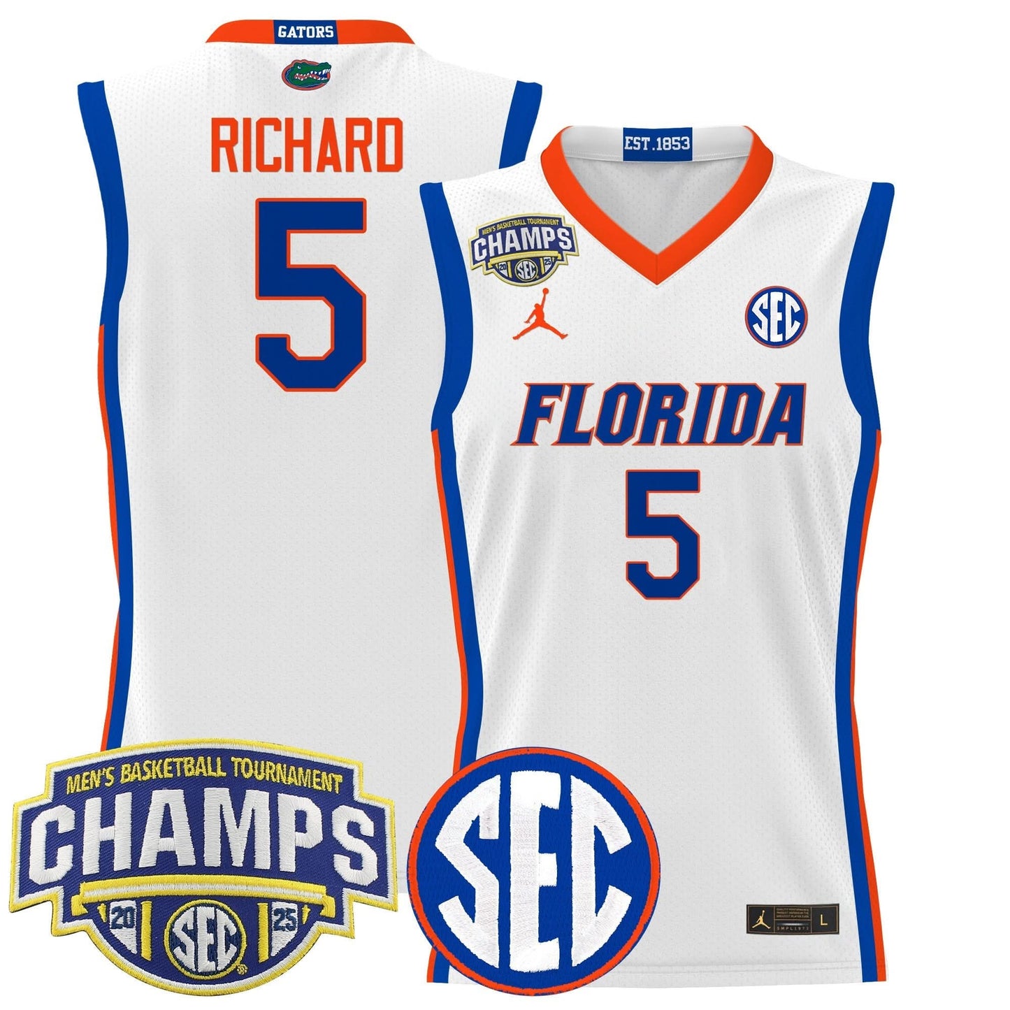 Florida Gators 2025 SEC Conference Tournament Champions Basketball Jersey - All Stitched
