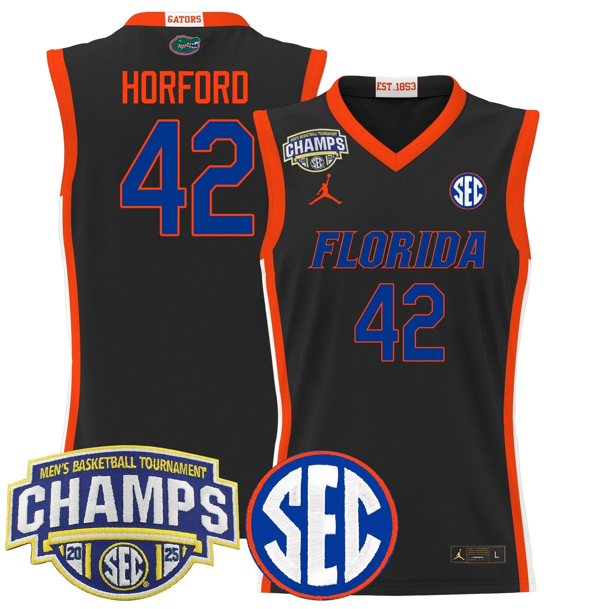 Florida Gators 2025 SEC Conference Tournament Champions Basketball Jersey - All Stitched