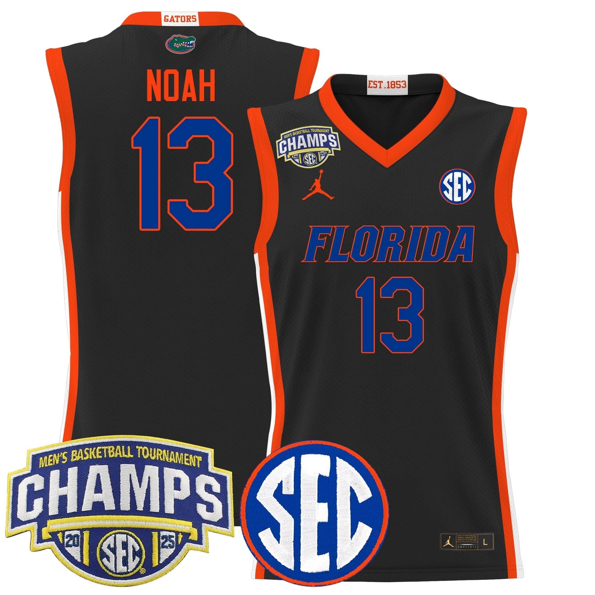 Florida Gators 2025 SEC Conference Tournament Champions Basketball Jersey - All Stitched