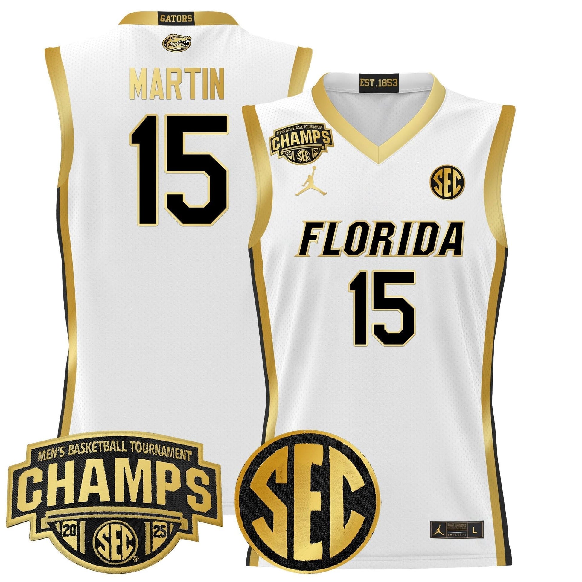Florida Gators 2025 SEC Conference Tournament Champions Basketball Jersey - All Stitched
