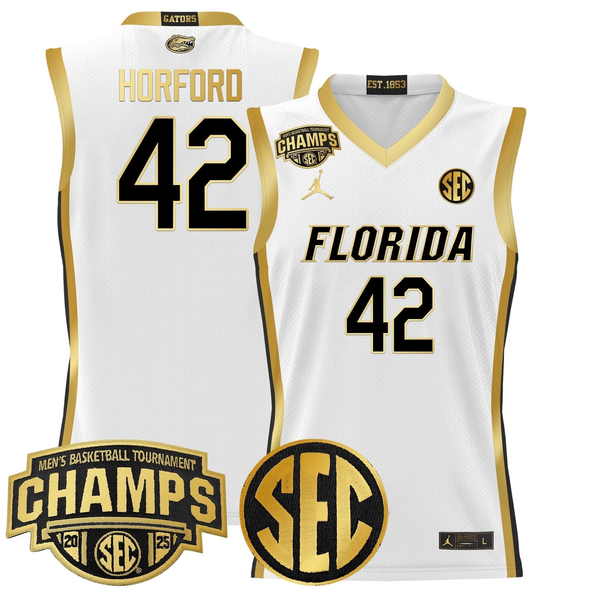 Florida Gators 2025 SEC Conference Tournament Champions Basketball Jersey - All Stitched