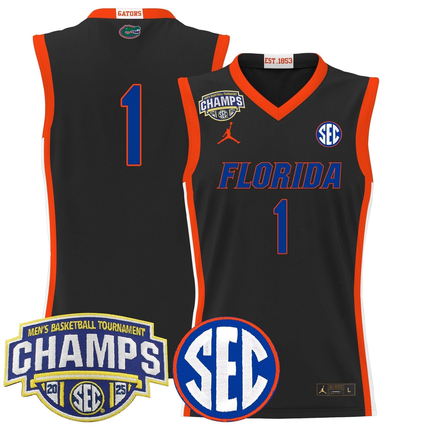 Florida Gators 2025 SEC Conference Tournament Champions Basketball Jersey - All Stitched