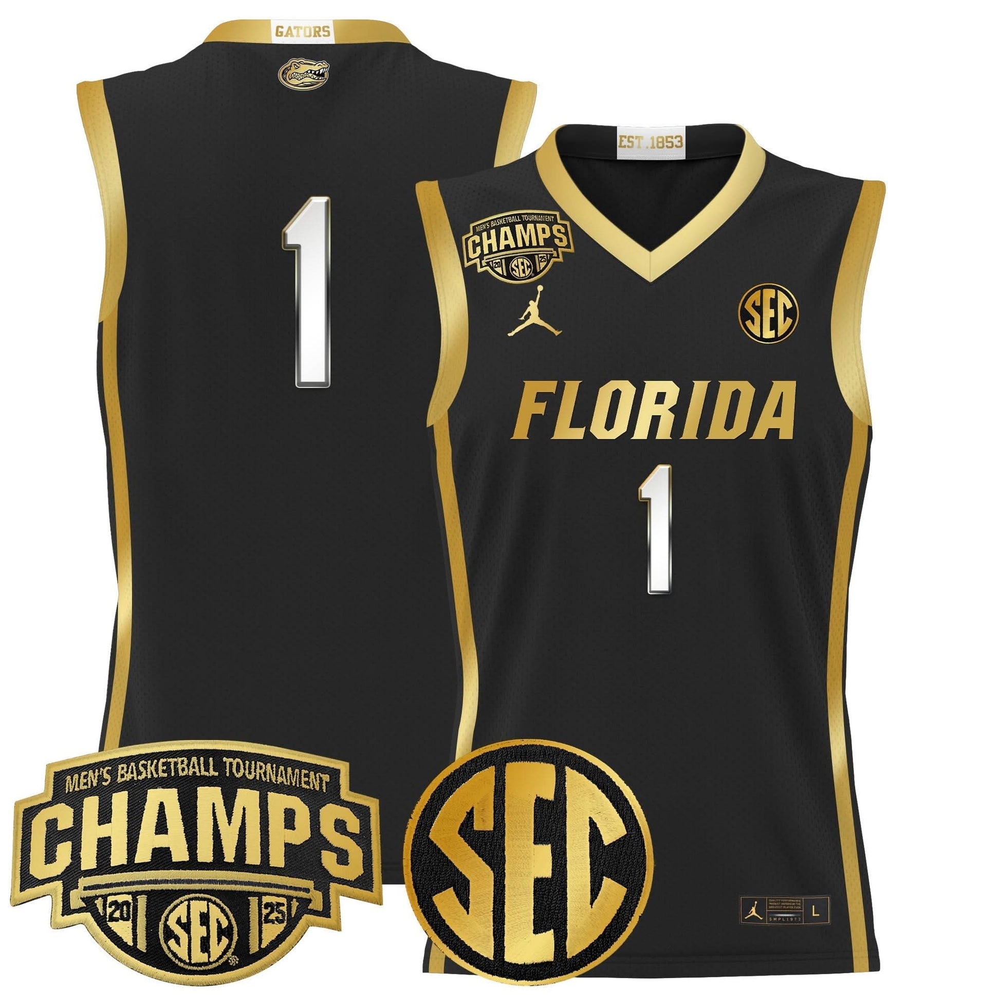 Florida Gators 2025 SEC Conference Tournament Champions Basketball Jersey - All Stitched