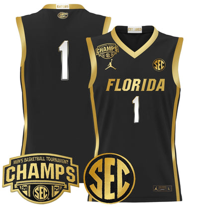 Florida Gators 2025 SEC Conference Tournament Champions Basketball Jersey - All Stitched