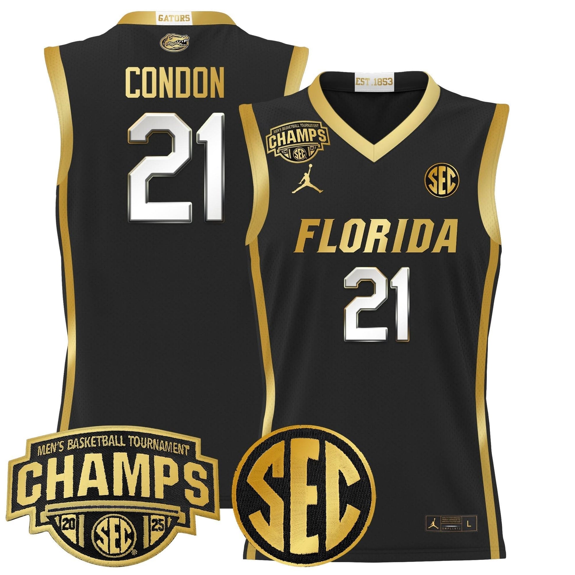 Florida Gators 2025 SEC Conference Tournament Champions Basketball Jersey - All Stitched