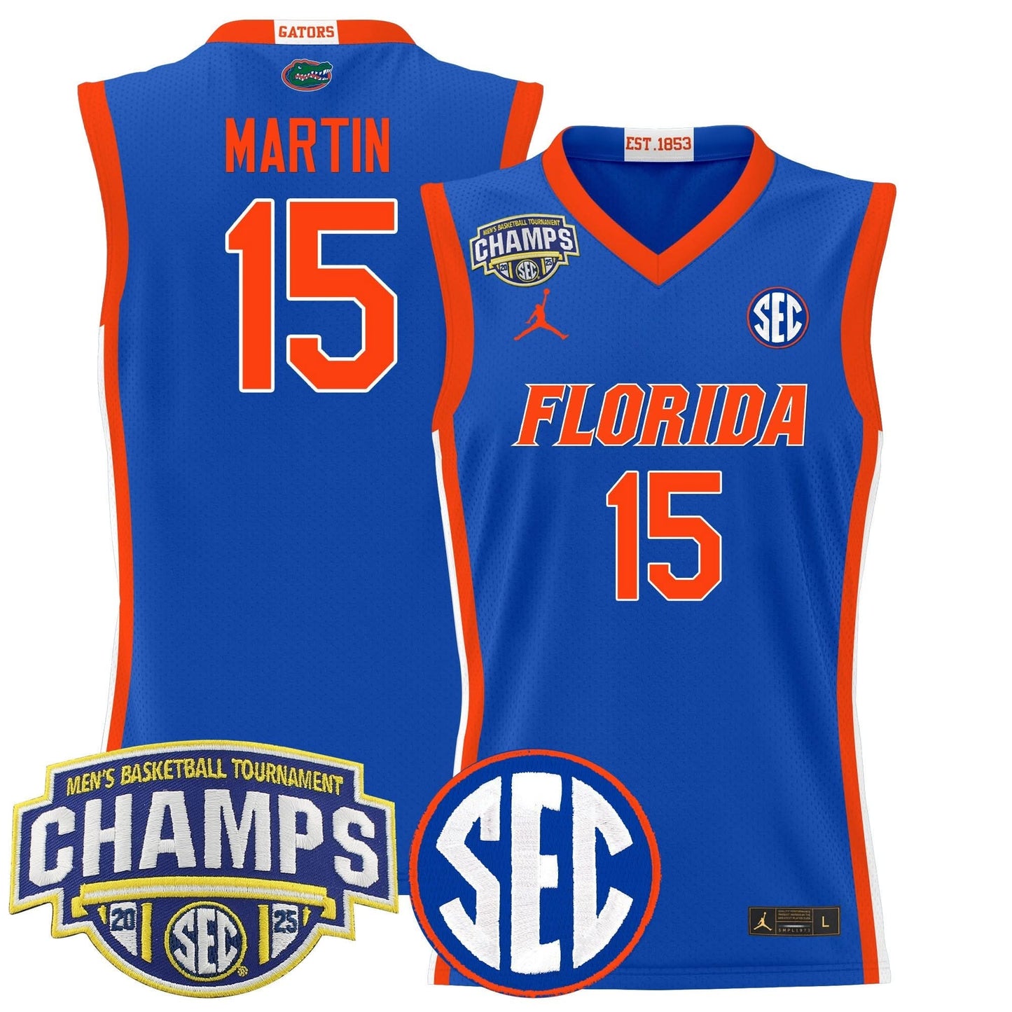 Florida Gators 2025 SEC Conference Tournament Champions Basketball Jersey - All Stitched