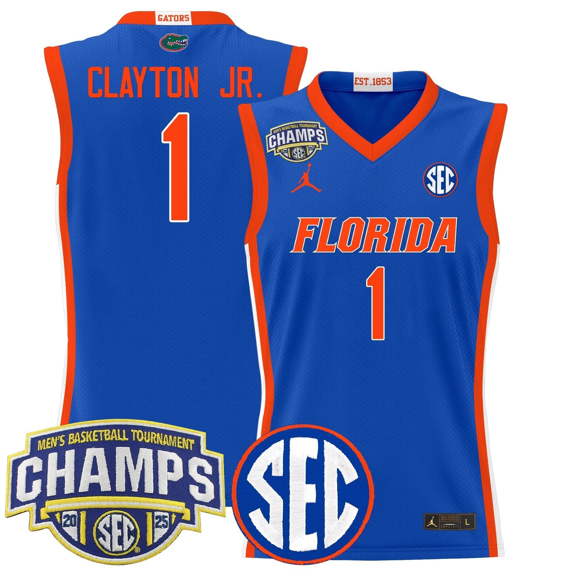 Florida Gators 2025 SEC Conference Tournament Champions Basketball Jersey - All Stitched