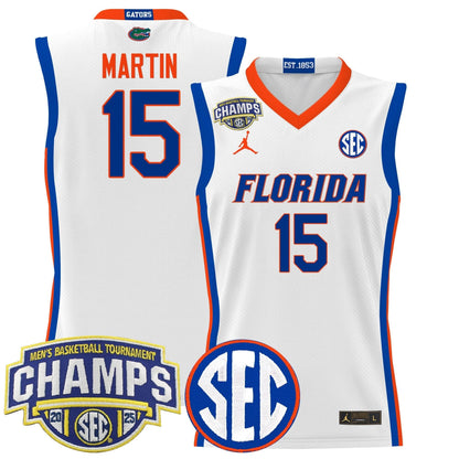 Florida Gators 2025 SEC Conference Tournament Champions Basketball Jersey - All Stitched