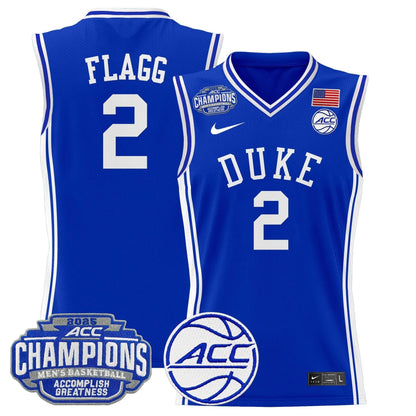 Duke Blue Devils 2025 ACC Conference Tournament Champions Basketball Jersey - All Stitched