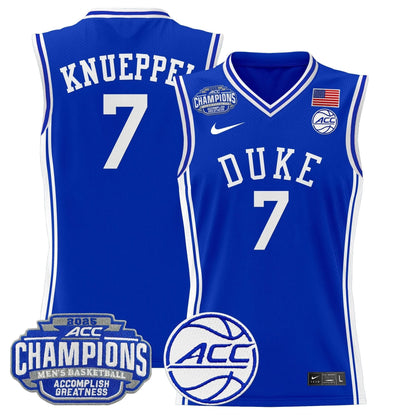 Duke Blue Devils 2025 ACC Conference Tournament Champions Basketball Jersey - All Stitched