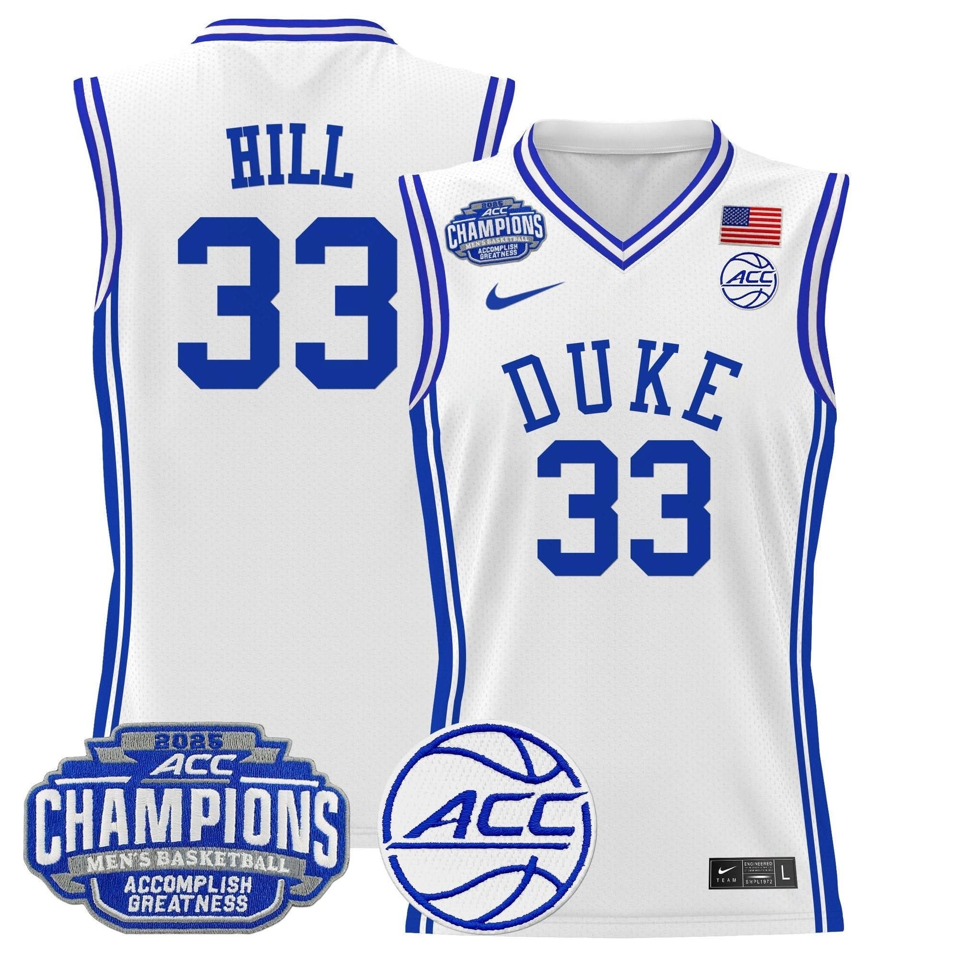 Duke Blue Devils 2025 ACC Conference Tournament Champions Basketball Jersey - All Stitched