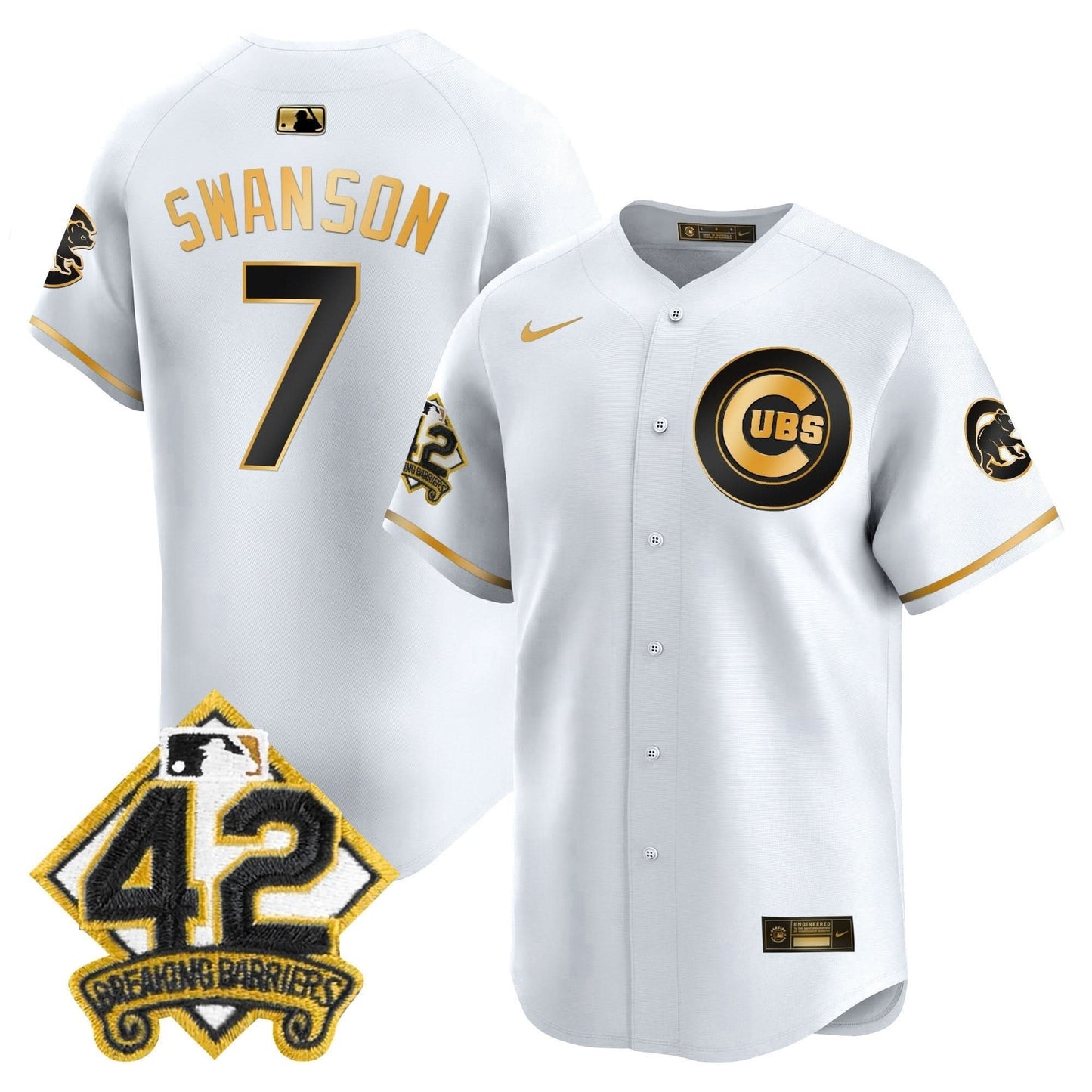 Chicago Cubs 2025 Jackie Robinson Patch Vapor Premier Limited Jersey - All Stitched