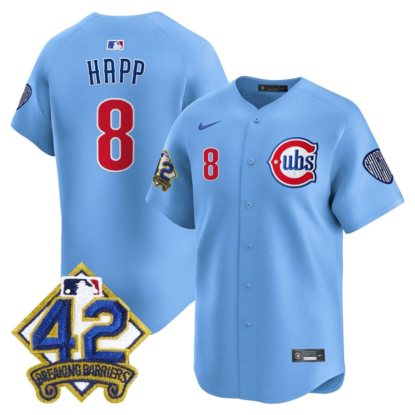 Chicago Cubs 2025 Jackie Robinson Patch Vapor Premier Limited Jersey - All Stitched