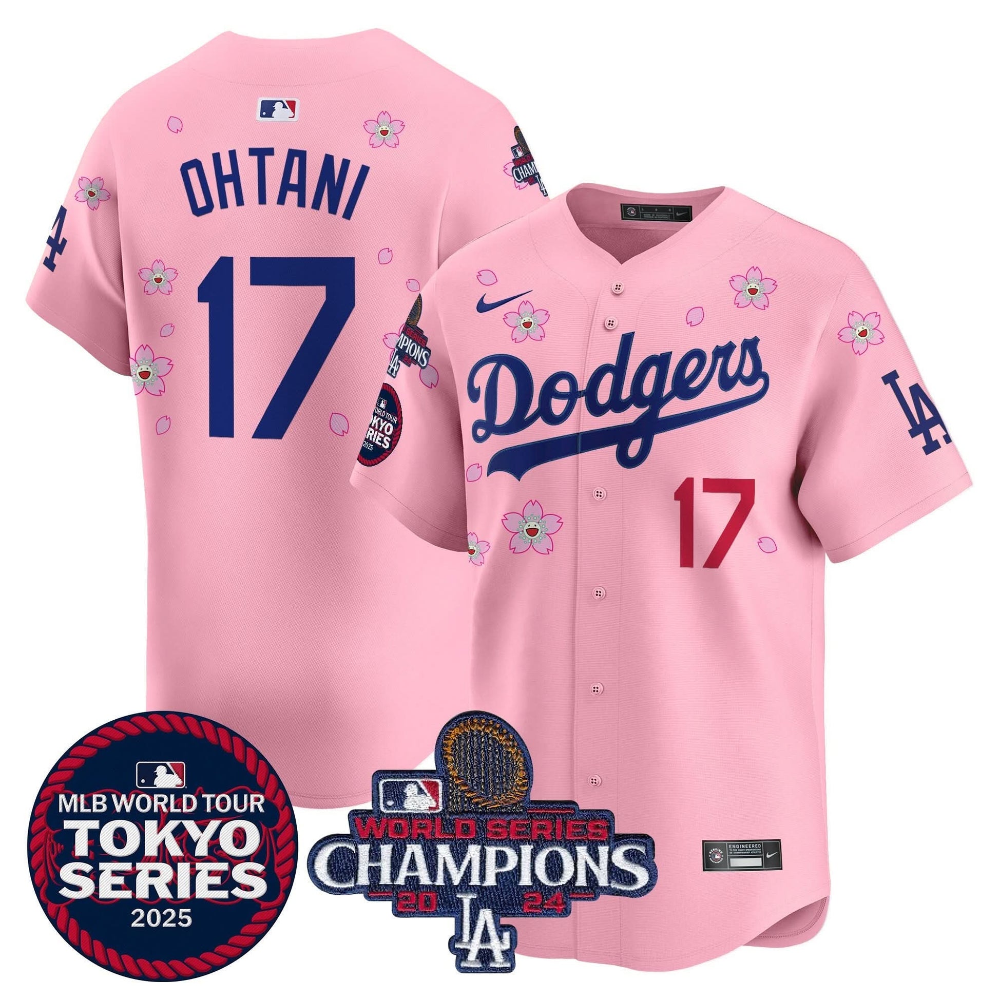 Dodgers Tokyo Series 2025 World Series Champions Patch Vapor Premier Limited Jersey - Stitched