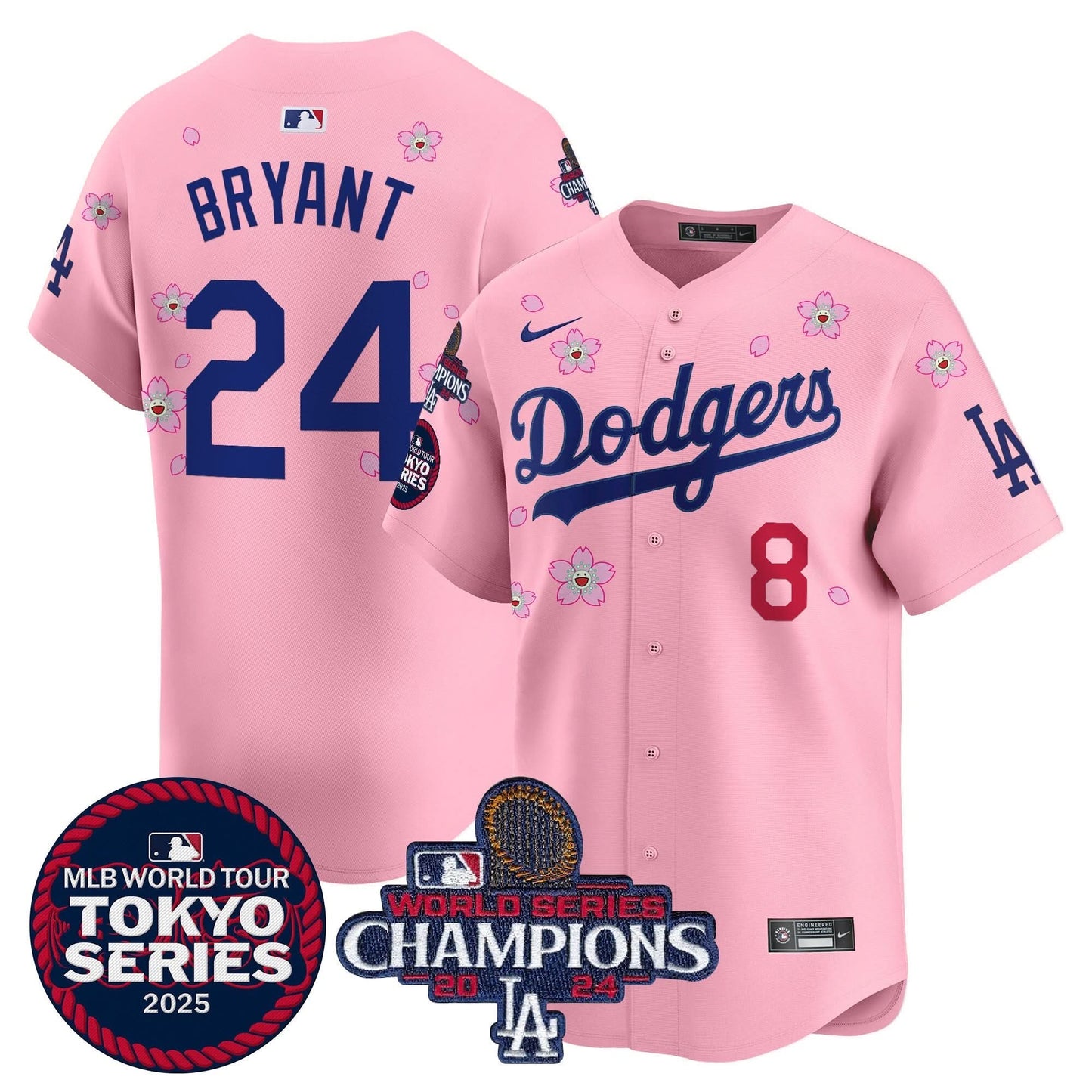 Dodgers Tokyo Series 2025 World Series Champions Patch Vapor Premier Limited Jersey - Stitched