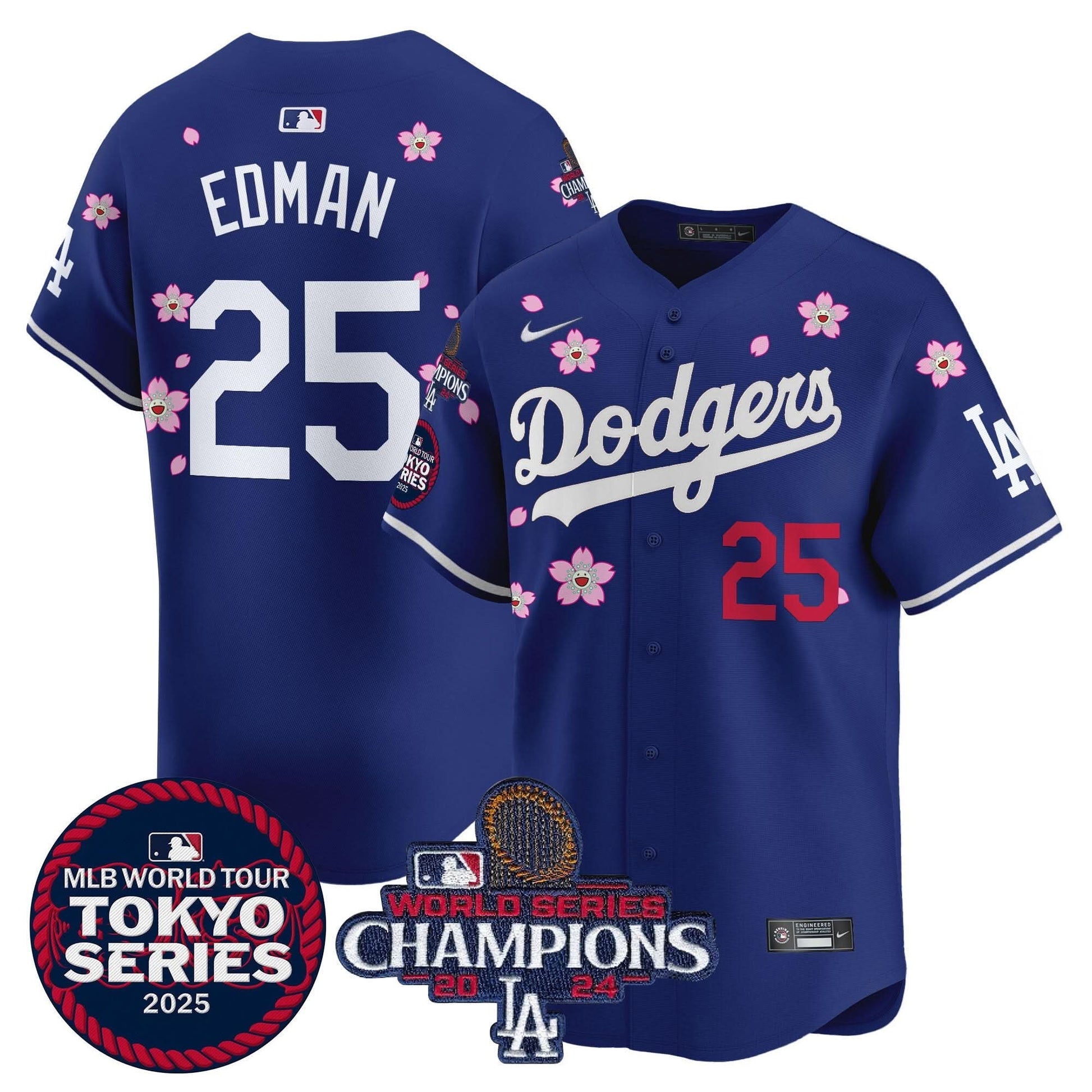 Dodgers Tokyo Series 2025 World Series Champions Patch Vapor Premier Limited Jersey - Stitched