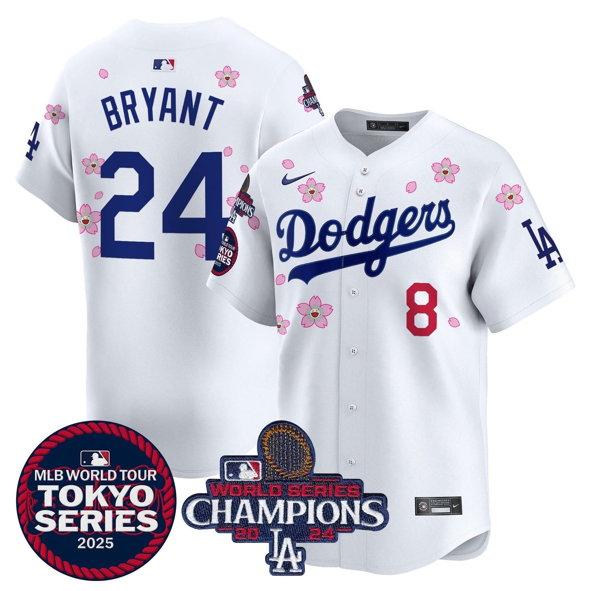 Dodgers Tokyo Series 2025 World Series Champions Patch Vapor Premier Limited Jersey - Stitched