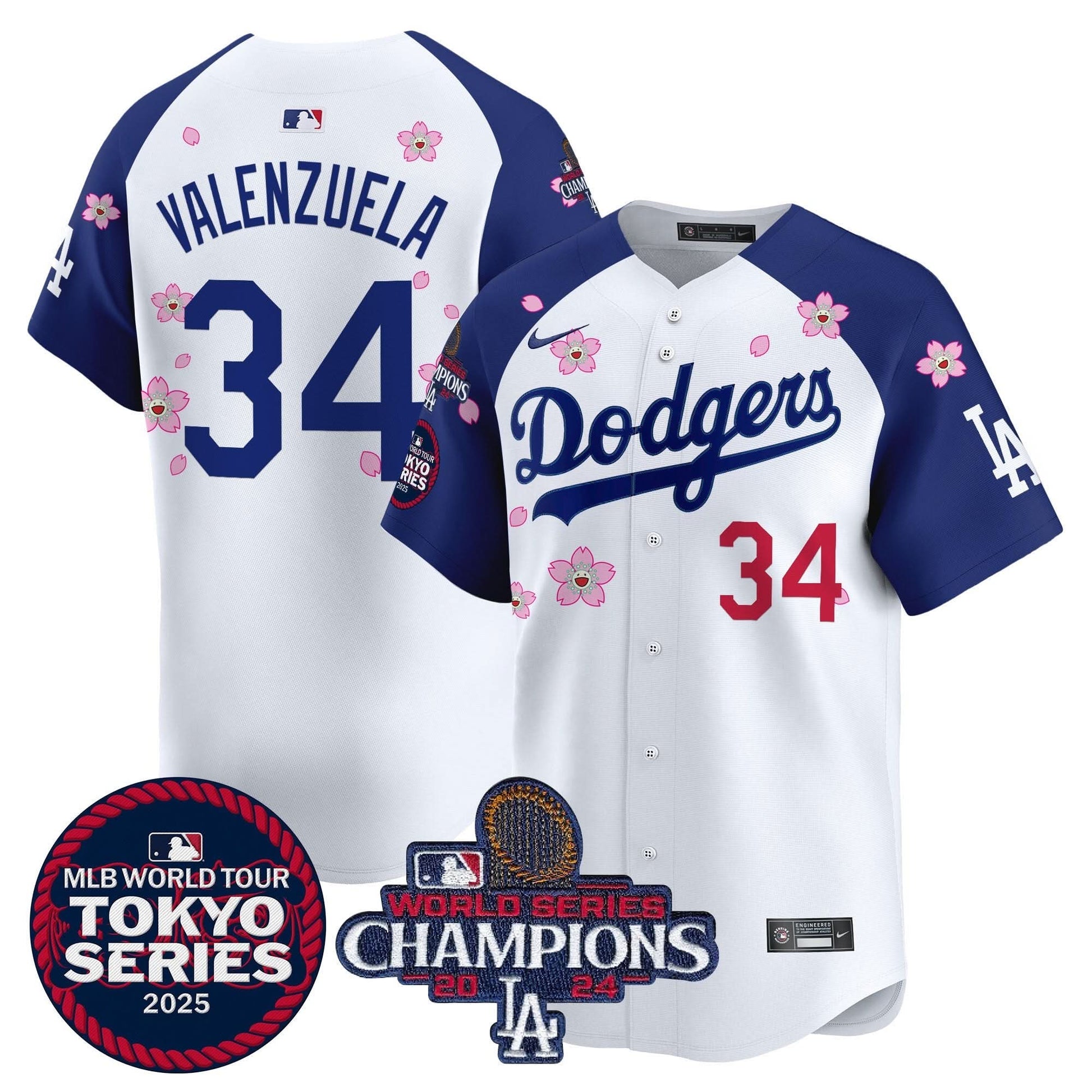 Dodgers Tokyo Series 2025 World Series Champions Patch Vapor Premier Limited Jersey - Stitched